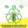 Exell Battery 2/3AA NiMH 700mAh 1.2V Flat top Rechargeable Battery with Tabs EBC-506-1